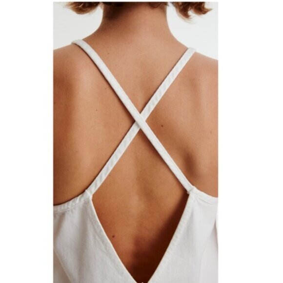 NWOT Zara White Overall Berit Romper Short - Picture 7 of 13